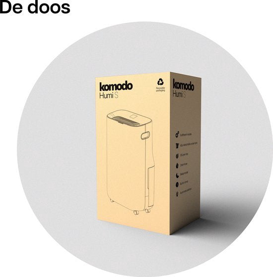 Komodo Luftentfeuchter Humi S – 25 l pro Tag – Schlafzimmer, Badezimmer, Haus & Keller – Luftentfeuchter – Wasch- und Trocknungsfunktion – Verhindert Schimmelbildung