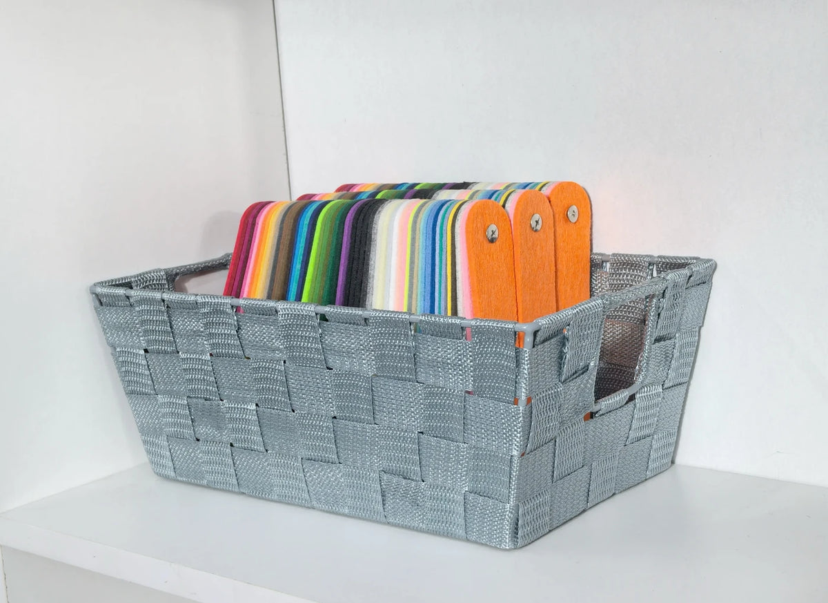 Kevahome Aufbewahrungskörbe, 3er-Set – Geflochtene PP-Bänder – Tragetaschenmodell – Dunkelblau – 30,5 x 16,5 x 11,5 cm