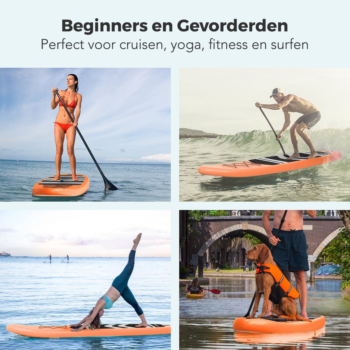 LifeGoods - SUP Board & Aufblasbares Paddle Board - 320x81 cm - Orange PVC - Stabil & Allround - Inklusive Komplettset - Maximales Tragegewicht 135 kg
