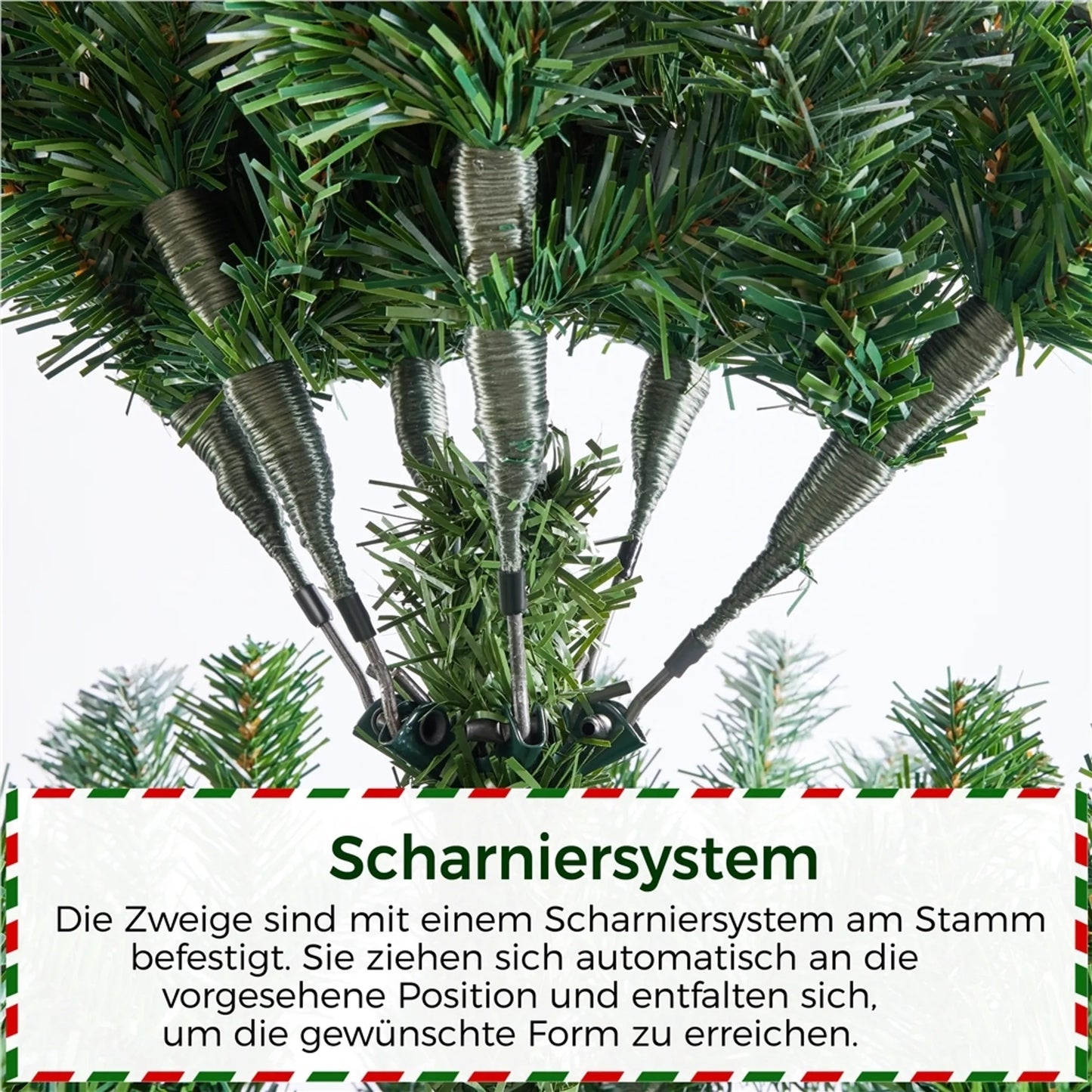 Yaheetech Künstlicher Weihnachtsbaum verschneit - 183 cm - mit 920 Zweigen und natürlichen Tannenzapfen und klappbarem Metallständer - für drinnen und draußen - grünes PVC und Metall - 106 x 106 x 183 cm