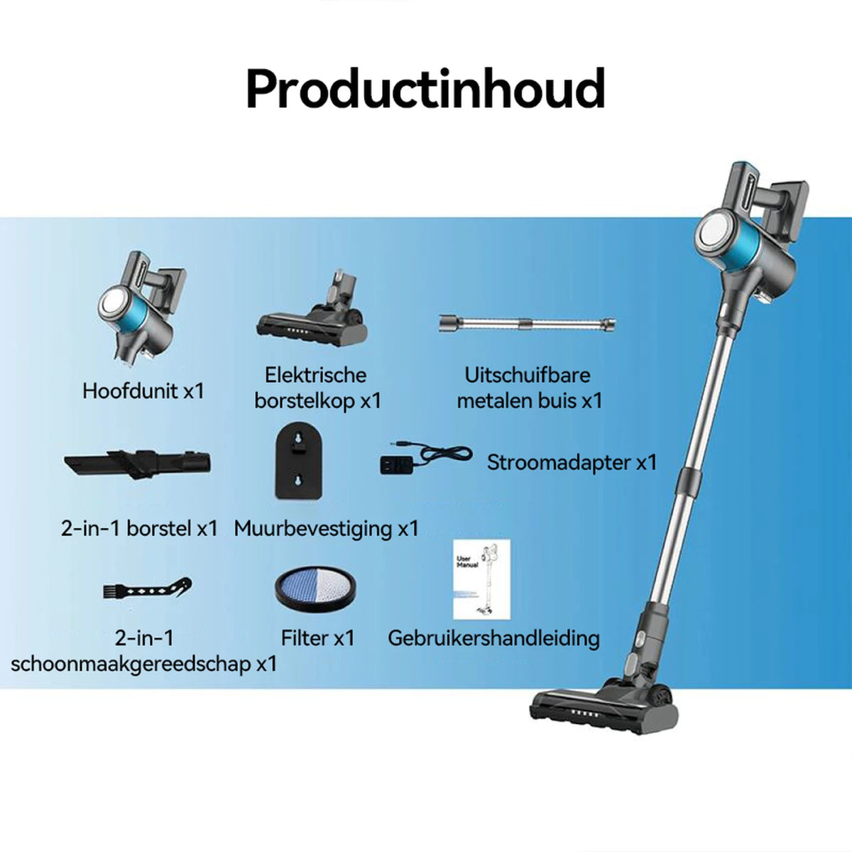 Ochama 4-in-1-Akku-Staubsauger – Stab- und Handstaubsauger – 18 kPa Saugleistung – 40 Minuten Laufzeit – LED-Anzeige