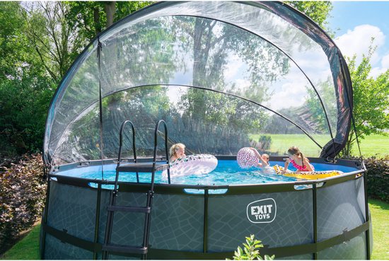 EXIT Schwimmbadüberdachung ECO ø488 cm – Schwimmbadkuppel – Universell einsetzbar – Schwimmbadzubehör – Wetterfest