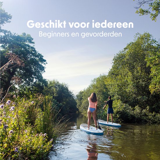 LifeGoods PaddlePro SUP-Board 320 x 81 x 15 cm – Aufblasbar – Komplettset – 150 kg – Weiß/Himmelblau