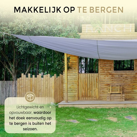 O'DADDY® Schattentuch 4x3m Rechteck - Sonnensegel - Schattierungsnetz - Markise mit Befestigungsmaterial - Wasserdicht - UV30 Sonnenschutz - Dunkelgrau