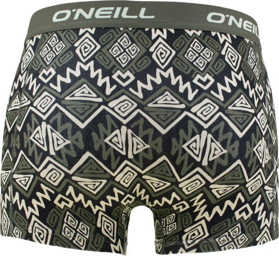 O'Neill Herren 3P Boxershorts ikat & einfarbig grün - Größe S