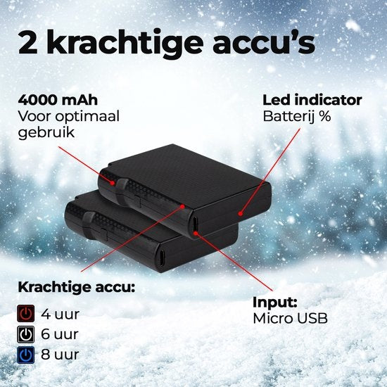 Beheizte Handschuhe - Elektrisch beheizt - USB wiederaufladbar - 3 Stufen - Größe L - Damen / Herren