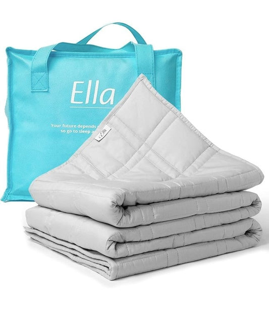 Ella - Gewichtsdecke/ Therapiedecke - 7kg - 135 x 200cm - OEKO-TEX Baumwolle - Hellgrau