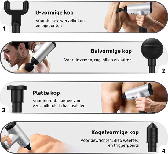 Mobstore Massagepistole - LCD elektrische Touch Massagepistole - Massagegerät - Sportmassage - Professioneller Einsatz - Muskelerholung & Muskelentspannung - Stressabbau - Leise und stark - Lange Batterie - Professionelle Massagepistole - Massagepistole