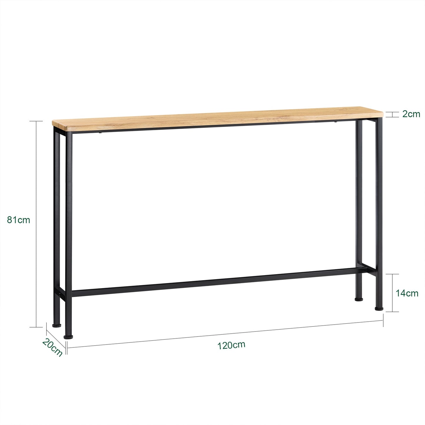SoBuy Konsolentisch FSB19-L-E - Metallgestell - MDF Holz - 120 x 20 x 80 cm