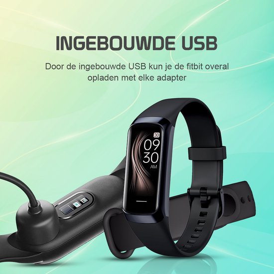 Otiume Activity Tracker HR mit Schrittzähler und Herzfrequenzmesser - Sportuhr - Smartwatch - Schwarz für Frauen, Männer und Kinder - Fitness Tracker - Blutdruckmessgerät