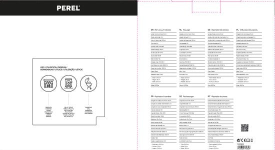 Perel Aschesauger, HEPA-Filter, Gebläsefunktion, 1200 W, 20 l