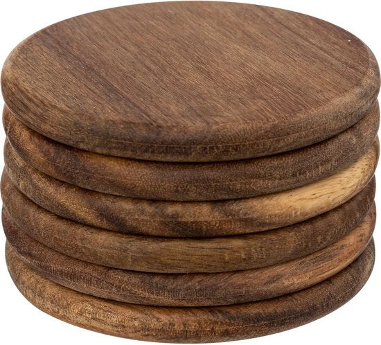 Secret de Gourmet Untersetzer – 6 Stück – Akazienholz – D10 cm – rund – lackiert – modern und klassisch