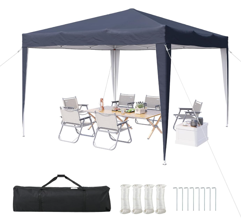 Aoxun Pop-up-Pavillon – Blau – 3 x 3 x 2,6 m – Metallgestell, inklusive Tragetasche