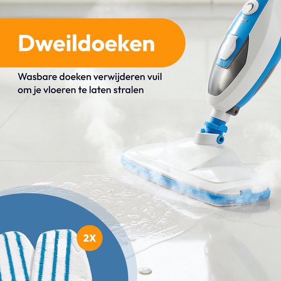 BOLLIT Hochdruck-Dampfreiniger 2 in 1 - Handdampfreiniger - 1500W 16 in 1 - Fleckenreiniger - für alle Böden, Sofa, Bad und Teppichreinigung