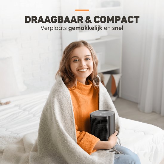 Vulpes Goods® Tech - Elektrischer Heizlüfter - Für Innenräume - Heizlüfter - Keramischer Heizlüfter - 3 Stufen - 950W - LED-Anzeige - Rotierend - Schwarz
