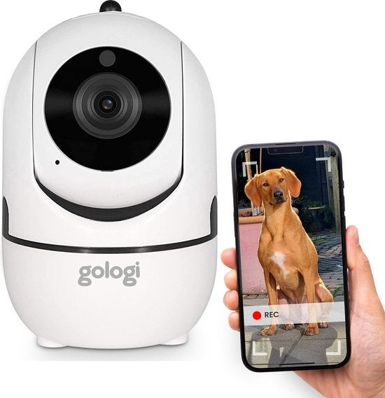 Gologi Haustierkamera - Hundekamera - Haustierkamera - Sicherheitskamera - Sicherheitskamera - Für alle Haustiere - Mit Wifi