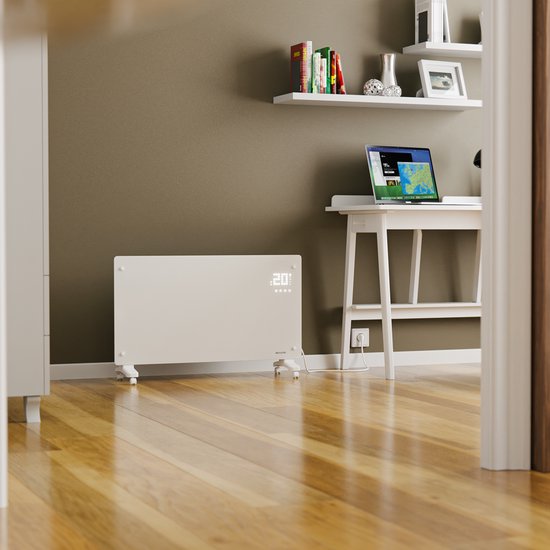 Auronic Electric Heater - Konvektorheizung mit Thermostat und Fernbedienung - Flächenheizung - bis zu 30 m² - 2500W Heizleistung - Weiß