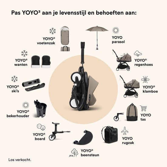 Stokke YOYO Newborn Shell, Taupe – Für Babys bis zu 6 Monaten oder 9 kg – Inklusive halbharter Haube, Doppelmatratze und Fußsack – Für den YOYO-Rahmen (separat erhältlich)