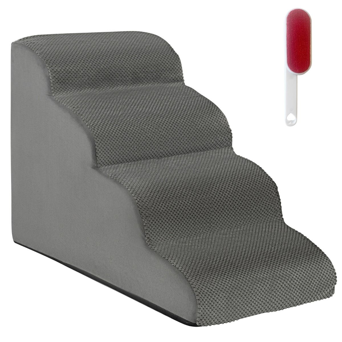 Coast Hundetreppe 4 Stufen Anti-Rutsch Haustiertreppe für Hunde und Katzen 72x41x51 cm Grau