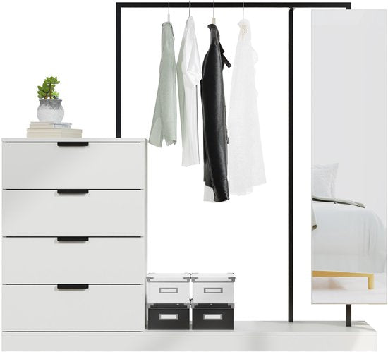 Kleiderständer – Kommode mit Spiegel – Kleiderschrank – Aufbewahrungsschrank für Kleidung – Hängeschrank für Kleidung