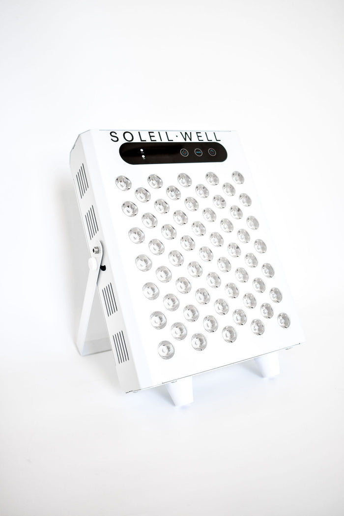 Soleil Well Red Light Therapy Panel Small - 600W - 4 Wellenlängen (630/660 nm Rot, 830/850 nm NIR) - 118 LEDs - tragbar