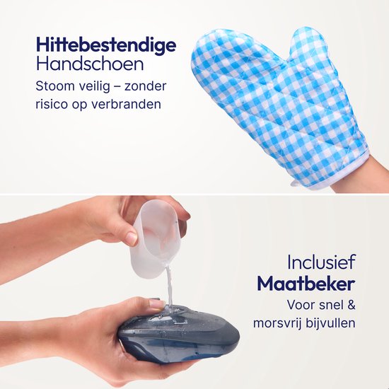 Kleiderdampfer 300 ml – 2 Aufsätze – Dampfgerät für Kleidung – Kleiderdampfer – Reisebügeleisen – Handdampfer – Steamer – Qualiz®