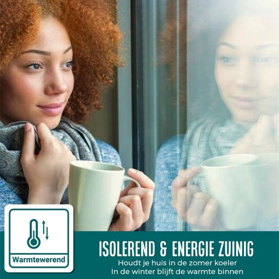 Homewell Isolerende Raamfolie 120x300cm - UV protectie - Zonwerend & Zelfklevend- Zwart Tint 39% - HR+