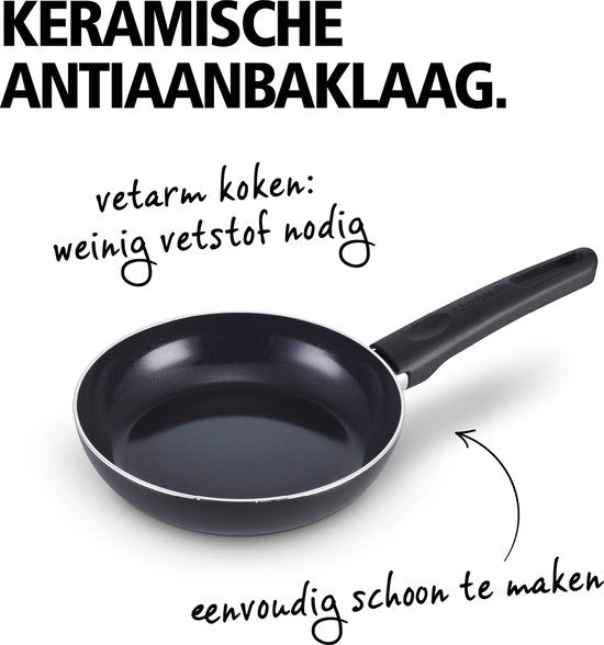 Brabantia Cooking Pleasure Set - 7-teilig - Induktion - Keramische Antihaftbeschichtung - 100% PFAS frei - Schwarz