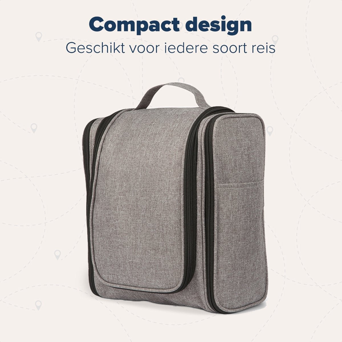 TRVLMORE Kulturtasche XL - Hängend mit Haken - Grau