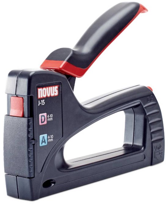 Novus Handtacker J-15 – Tacker – für Klammern der Typen A, D, H und G – zum Befestigen von u. a. Textilien, Leder, Folien, Papier, Kork und weichen Kunststoffplatten