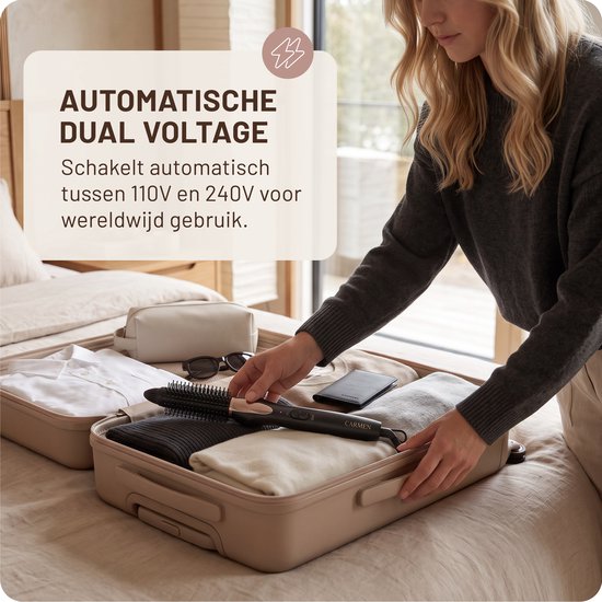 Carmen CTB3085B – Lockenbürste – Durchmesser 19 mm – Zwei Spannungsstufen – Thermobürste – Keramik-Heizelemente – Ein-/Aus-Anzeige – Leicht zu reinigen