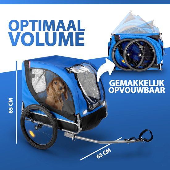 Bicycle Gear Hundefahrradanhänger - Blau - 40kg - Mit Regenschutz & Reflektoren