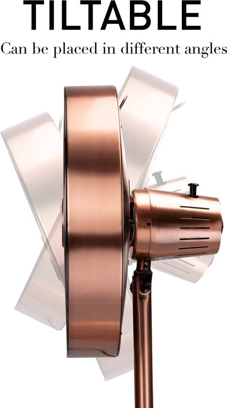 Lifetime Air Stativventilator - 230V - Höhe 85-125 CM - 3 Geschwindigkeiten - Oszillationsfunktion - Neigbar - Kupfer