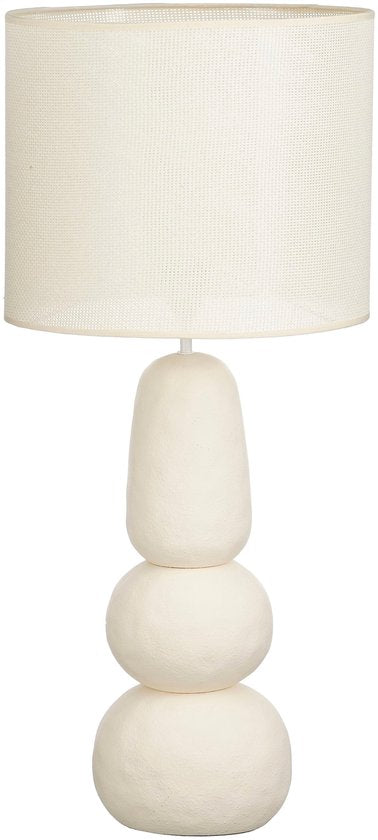 Mica Decorations Menko Tischlampe für das Wohnzimmer – Dekorative Lampe mit Lampenschirm – Schreibtischlampe, Tischlampen für das Wohnzimmer – 84 x ⌀38 cm – 60 W, E27, IP20 – Creme