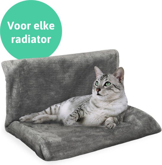 LBB Katzenhängematte für Heizkörper - Korb und Bett - Katze - Heizkörperhängematte - Grau