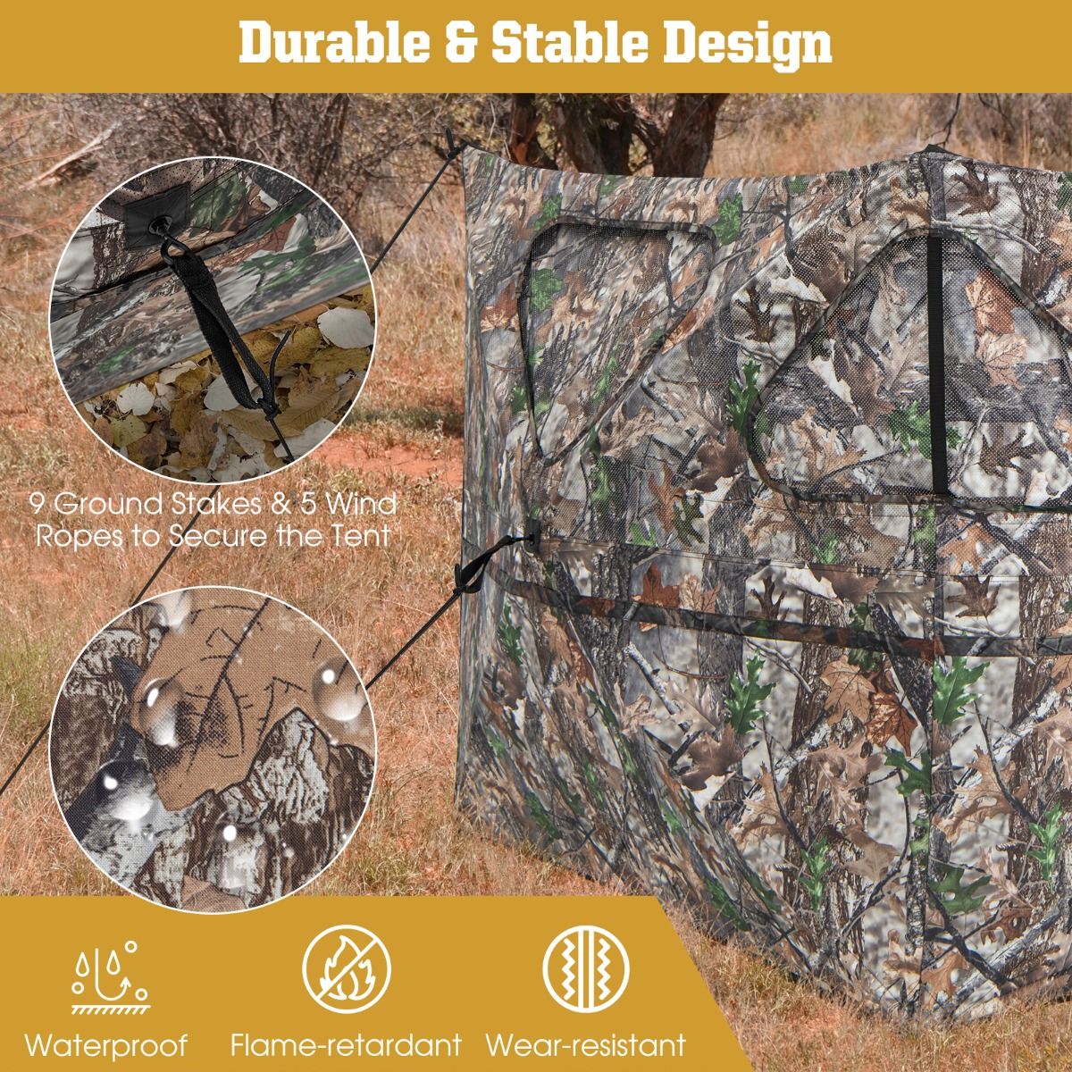 Coast Hunting Lodge Portable mit Fenster - 148 x 113 cm - Camouflage