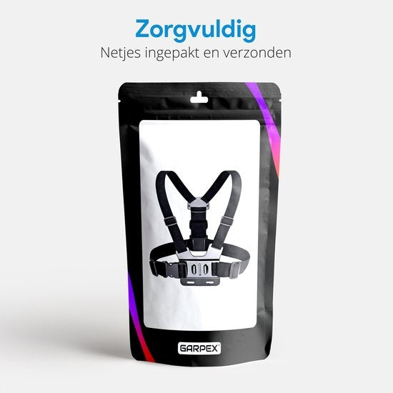 GarpexÂ¬Ã† Universal-Brustgurt Brustgeschirr - Brusthalterung geeignet für verschiedene Action-Kameras und Smartphones - Schwarz