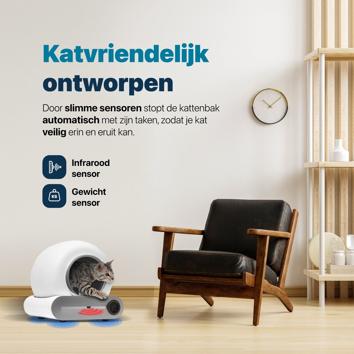 BOME Automatisches Katzenklo - Selbstreinigendes Katzenklo - Mit App und Touchscreen - 65L