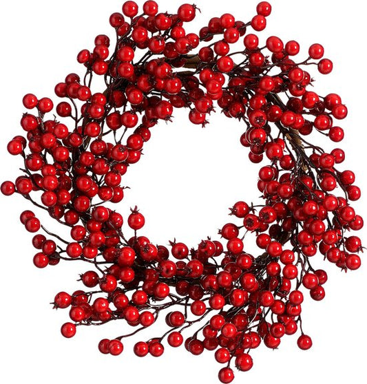 House of Seasons Weihnachtskranz Beeren - Ø40 cm - Schaumstoff - Rot
