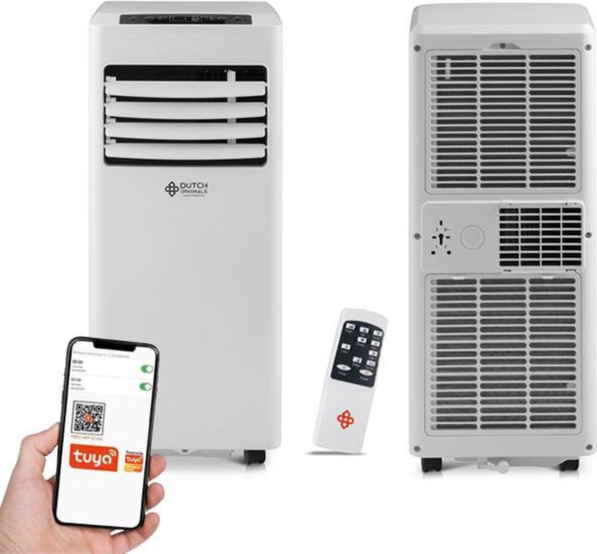 Dutch Orginials - Smart Air Conditioner - 7000 BTU - Klimaanlage auf Rädern - 3 Funktionen - Kühler, Entfeuchter, Ventilator - Für Haus und Büro -25 - 30 m3 - Inkl.