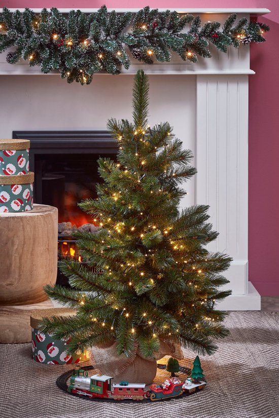 Triumph Tree Forest Frosted Künstlicher Weihnachtsbaum aus Jute - H90 x Ø62 cm - Grün