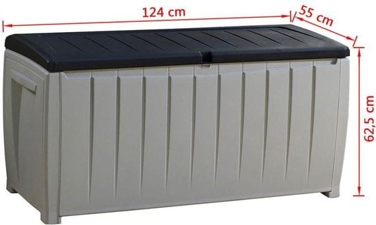 Keter Novel Aufbewahrungsbox - 340L - 124x55x62.5cm - Grau