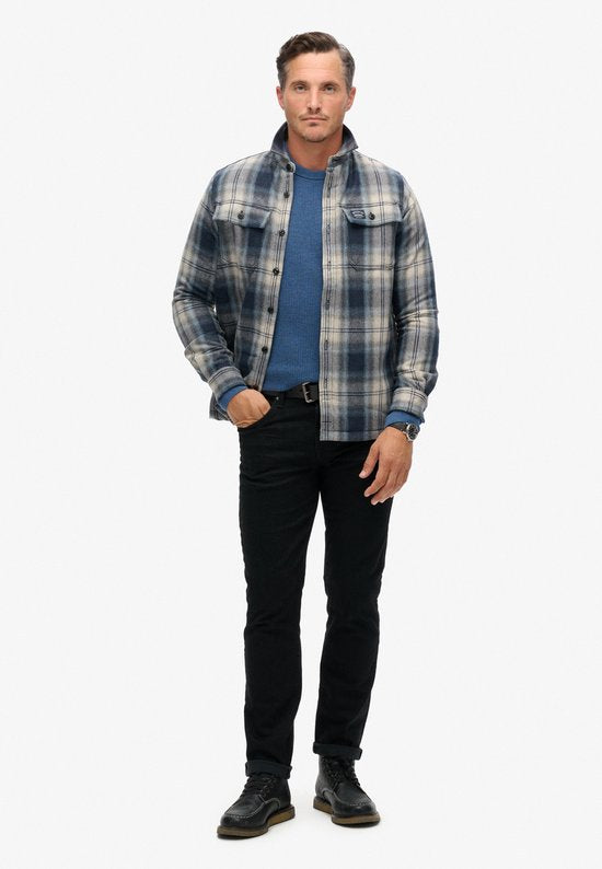 Superdry – Miller Jacke, Wolle, Blau – Herren – Größe XL – Modern-Fit