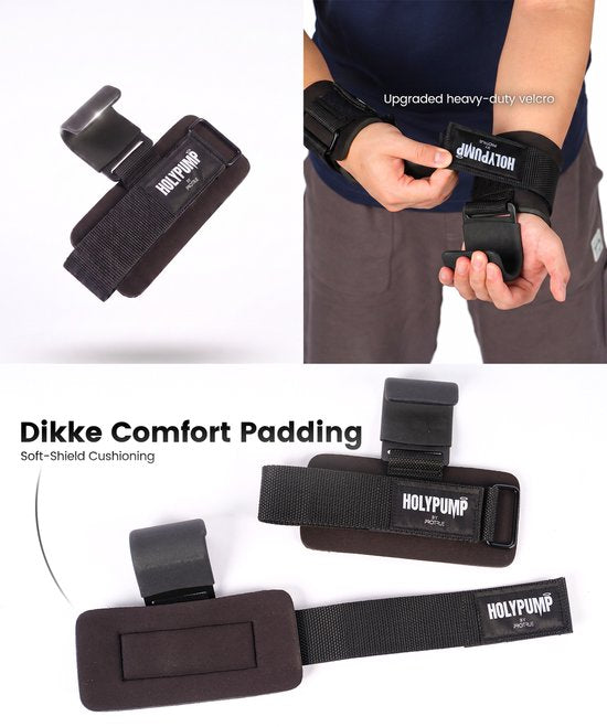 ProTrue® Lifting Hooks, Lifting Straps – Deadlift Straps – Power Grips – Handgelenkbandagen für Fitness, Bodybuilding, Crossfit, Calisthenics, Turnen und Krafttraining