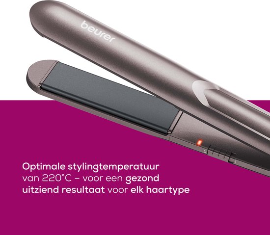 Beurer HS 15 Glätteisen – Haarstyler – Schnelles Aufheizen – Keramikbeschichtung – 360°-Schwenkgelenk – Plattenarretierung – 3 Jahre Garantie