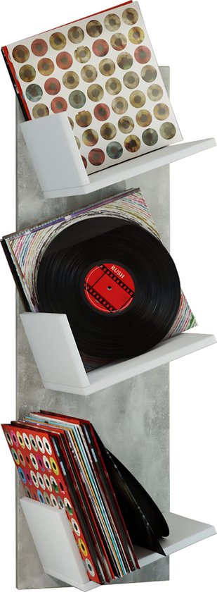 LP-Vinyl-Design-Wandregal/Wandschrank Sulda, weiß