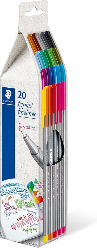 STAEDTLER triplus fineliner - Kartonetui mit 20 Farben