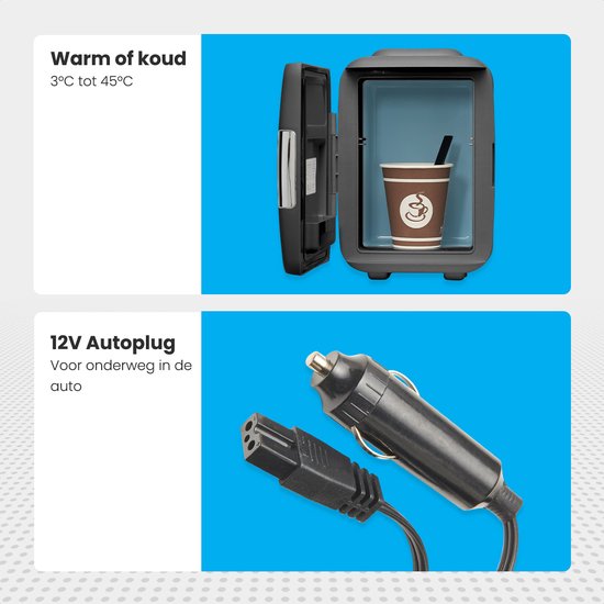 Auronic Mini-Kühlschrank - 4 Liter - Make-up und Schönheitspflege - 100/240V / 12V Autostecker - Schwarz