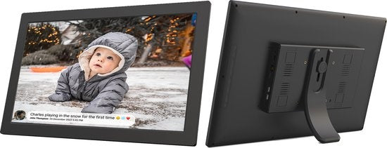 Denver - PFF2160B - Digitaler Fotorahmen - 21,5 Zoll - XXL - Full HD - Frameo App - WiFi - 32GB - IPS-Touchscreen - Schwarz