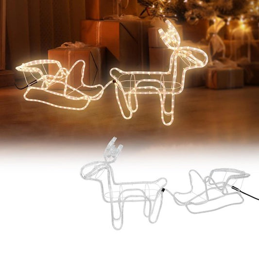 Westfalia Außenbeleuchtung - Rentier mit Schlitten - Warmweiß